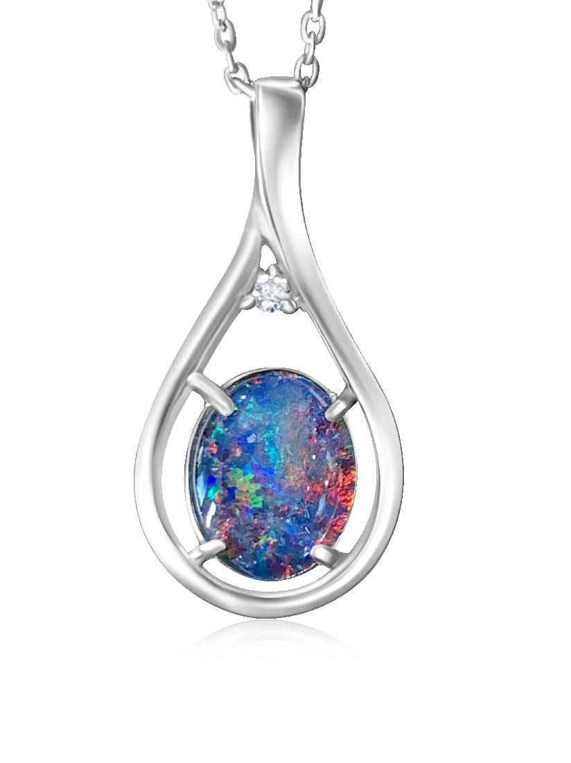 Sterling Silver Opal triplet pendant - Masterpiece Jewellery Opal & Gems Sydney Australia | Online Shop