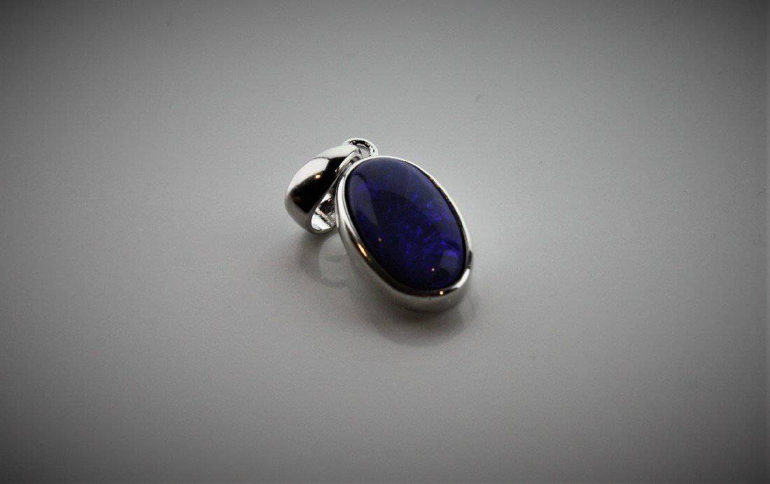 Sterling Silver Black Opal pendant - Masterpiece Jewellery Opal & Gems Sydney Australia | Online Shop