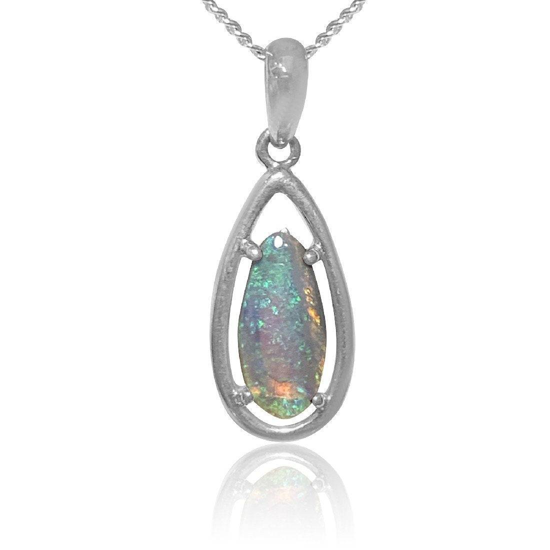 Sterling Silver Black Opal pendant - Masterpiece Jewellery Opal & Gems Sydney Australia | Online Shop