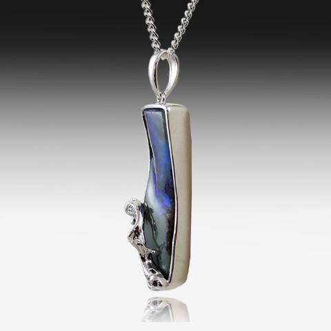 STERLING SILVER BOULDER OPAL PENDANT - Masterpiece Jewellery Opal & Gems Sydney Australia | Online Shop