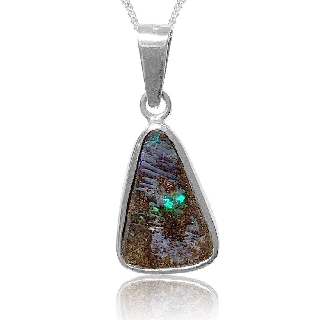 Sterling Silver Boulder Opal pendant - Masterpiece Jewellery Opal & Gems Sydney Australia | Online Shop