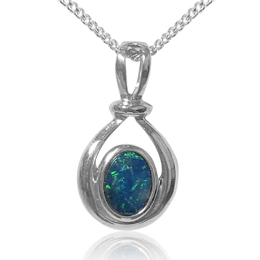 Sterling Silver Opal pendant - Masterpiece Jewellery Opal & Gems Sydney Australia | Online Shop