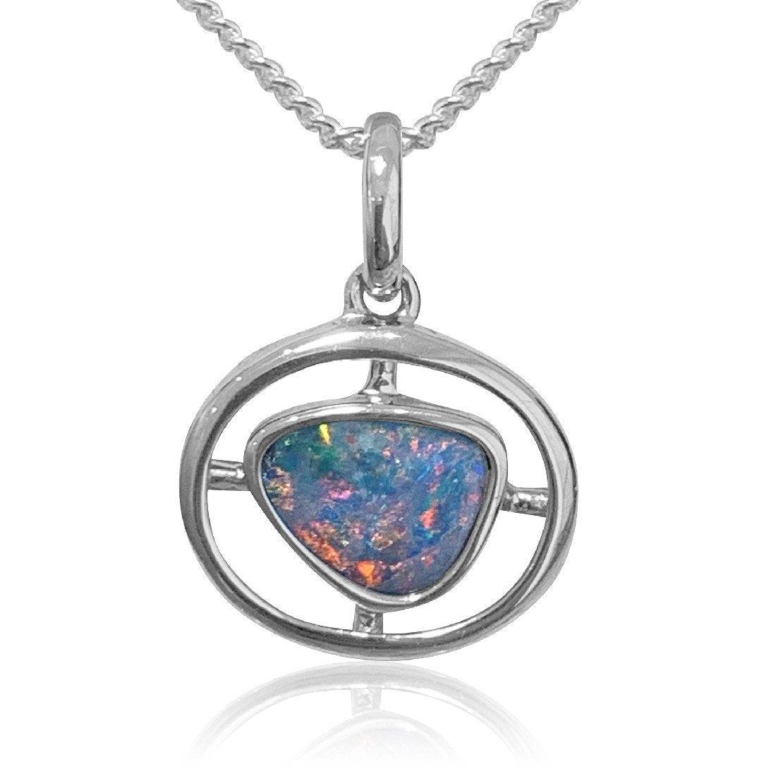Sterling Silver Opal pendant - Masterpiece Jewellery Opal & Gems Sydney Australia | Online Shop
