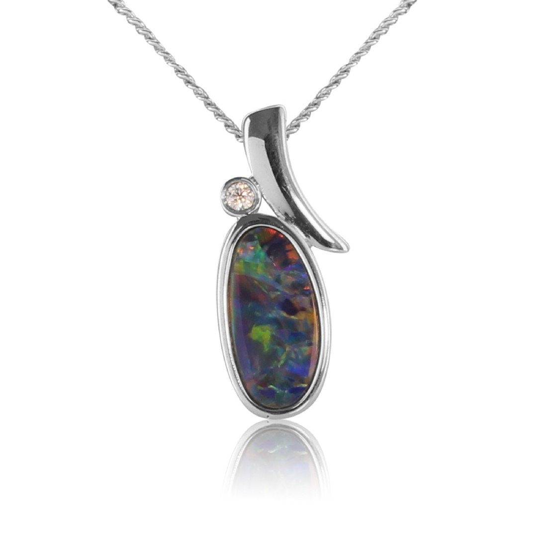 Sterling Silver Opal pendant - Masterpiece Jewellery Opal & Gems Sydney Australia | Online Shop