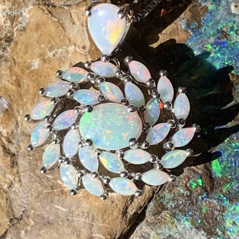 Sterling Silver Opal pendant - Masterpiece Jewellery Opal & Gems Sydney Australia | Online Shop