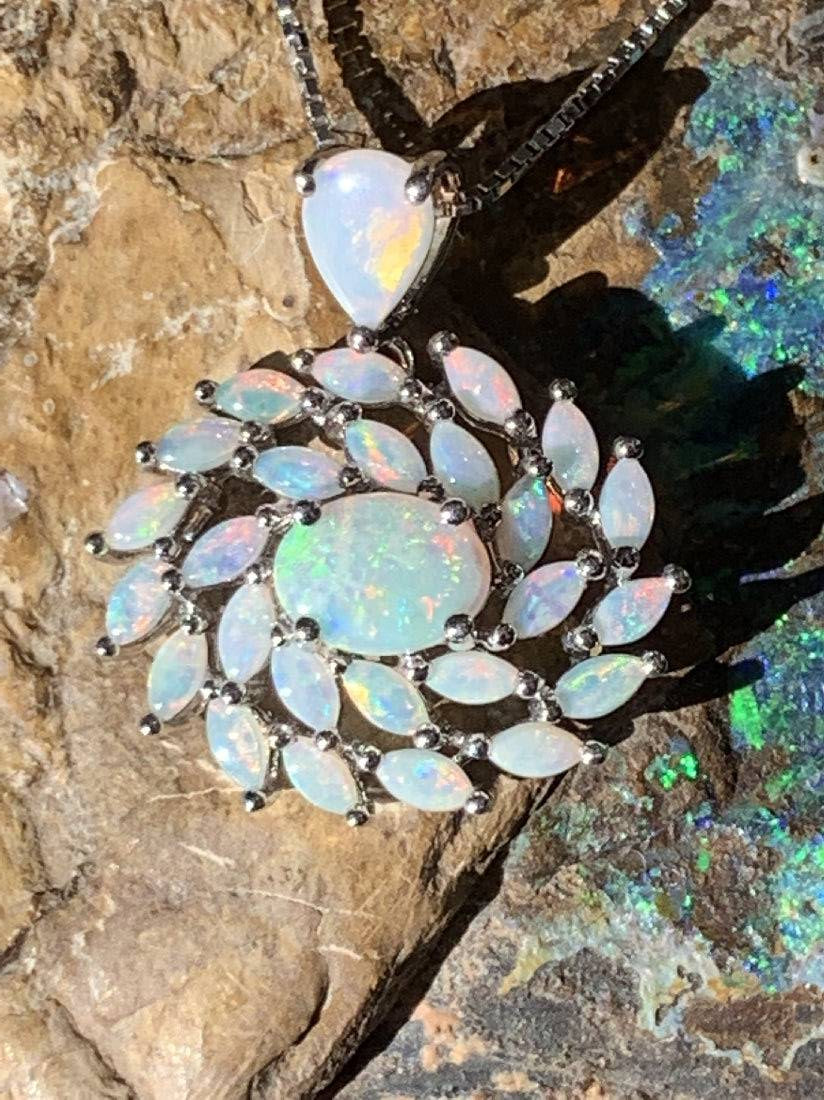 Sterling Silver Opal pendant - Masterpiece Jewellery Opal & Gems Sydney Australia | Online Shop