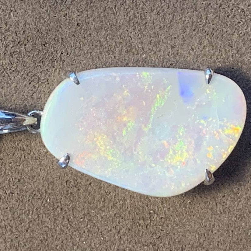 Sterling Silver White Opal pendant - Masterpiece Jewellery Opal & Gems Sydney Australia | Online Shop