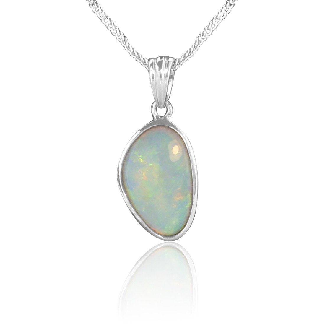 Sterling Silver White Opal pendant - Masterpiece Jewellery Opal & Gems Sydney Australia | Online Shop