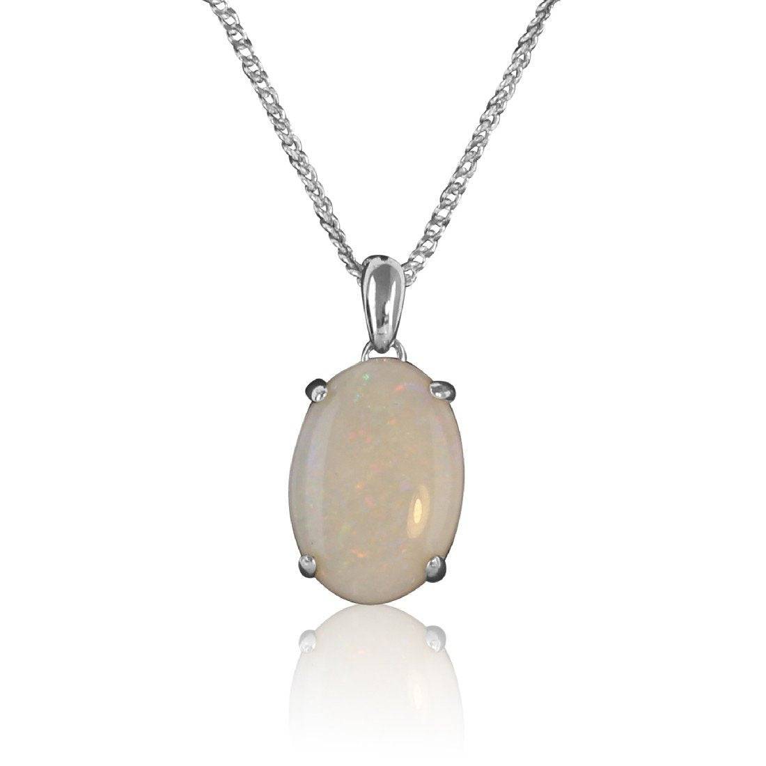 Sterling Silver White Opal pendant - Masterpiece Jewellery Opal & Gems Sydney Australia | Online Shop