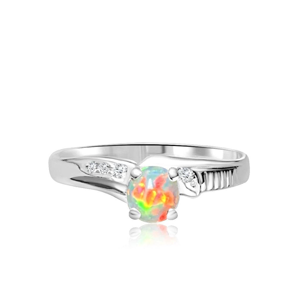 18kt White Gold Black Crystal Opal and Diamond ring - Masterpiece Jewellery Opal & Gems Sydney Australia | Online Shop