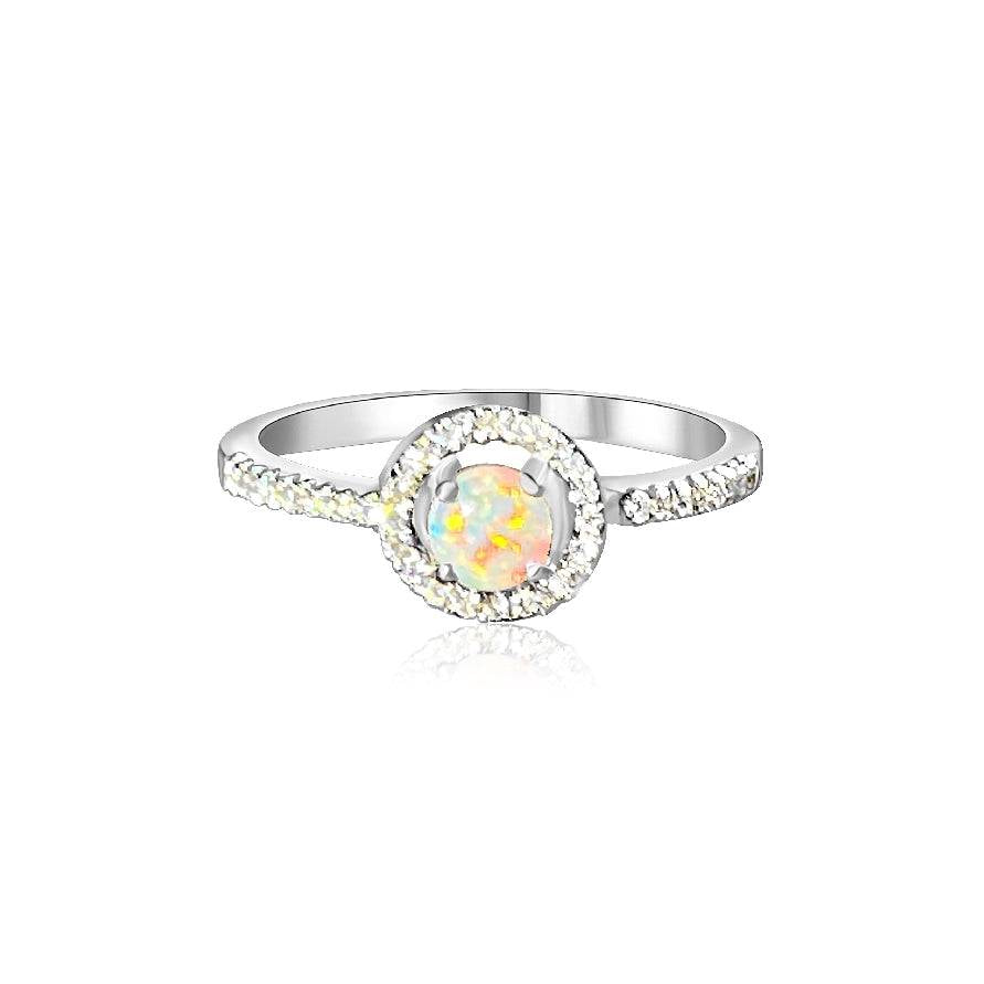 18kt White Gold Diamond and Opal ring - Masterpiece Jewellery Opal & Gems Sydney Australia | Online Shop