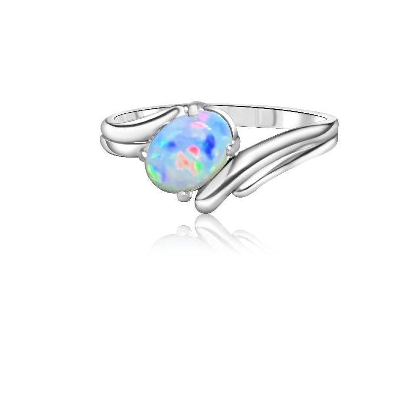 18kt White Gold White Fire Opal ring - Masterpiece Jewellery Opal & Gems Sydney Australia | Online Shop