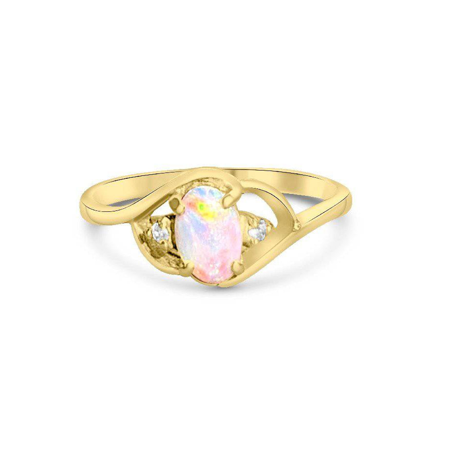 18kt Yellow Gold Opal and Diamond ring - Masterpiece Jewellery Opal & Gems Sydney Australia | Online Shop