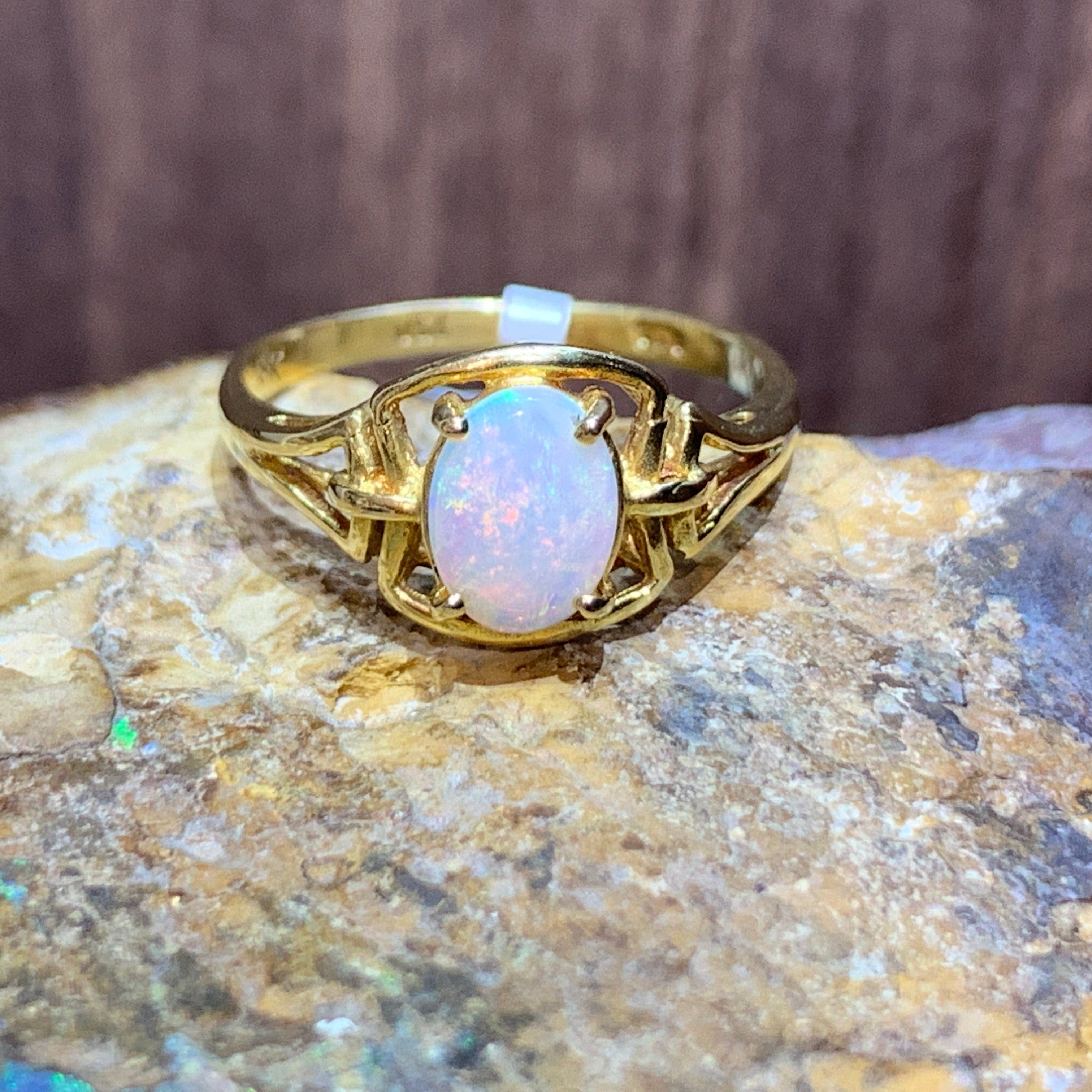 18kt Yellow Gold Opal ring - Masterpiece Jewellery Opal & Gems Sydney Australia | Online Shop