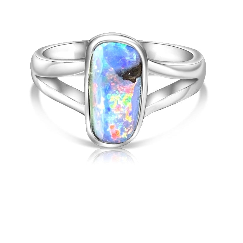 Sterling Silver Boulder Opal ring - Masterpiece Jewellery Opal & Gems Sydney Australia | Online Shop