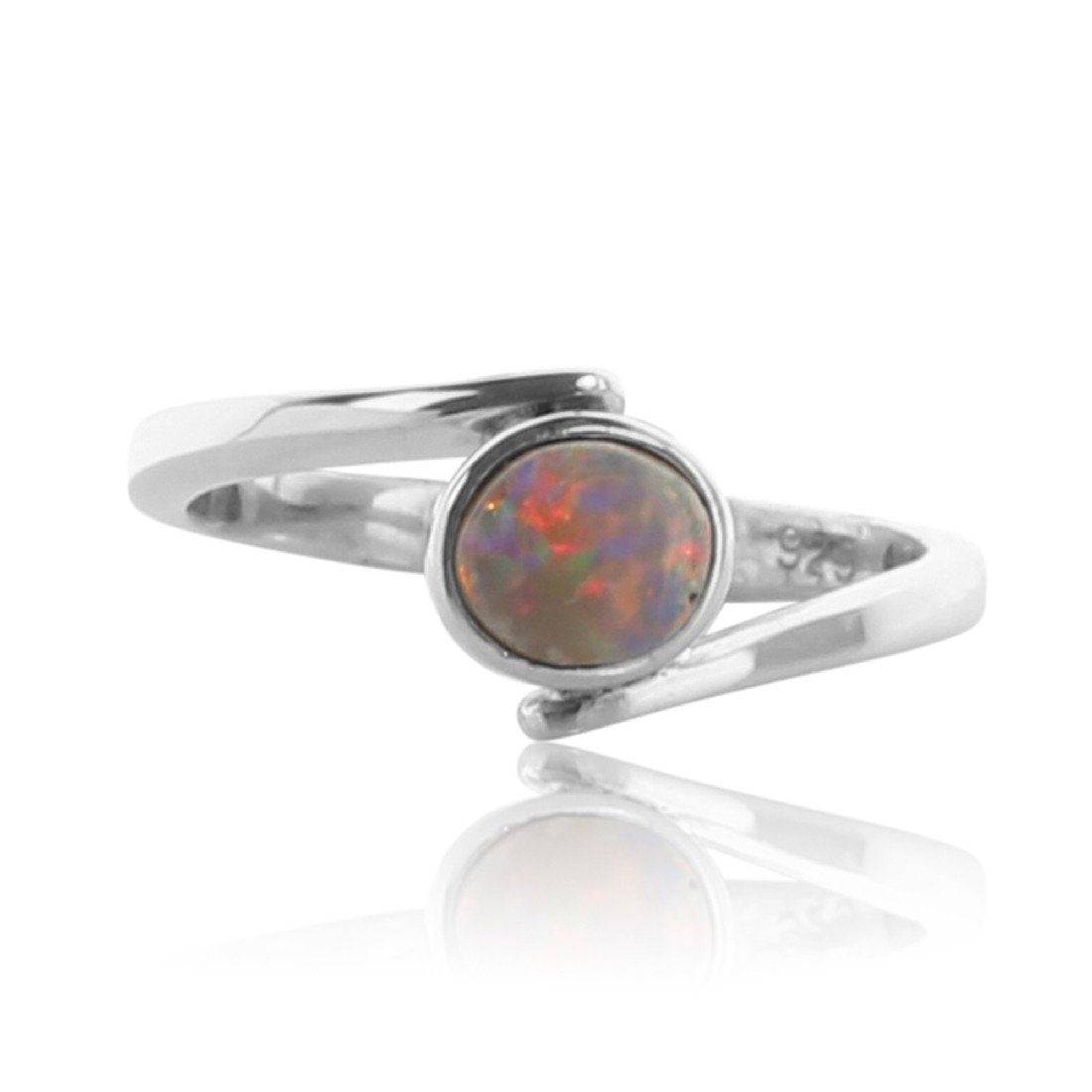 Sterling Silver Black Opal ring - Masterpiece Jewellery Opal & Gems Sydney Australia | Online Shop