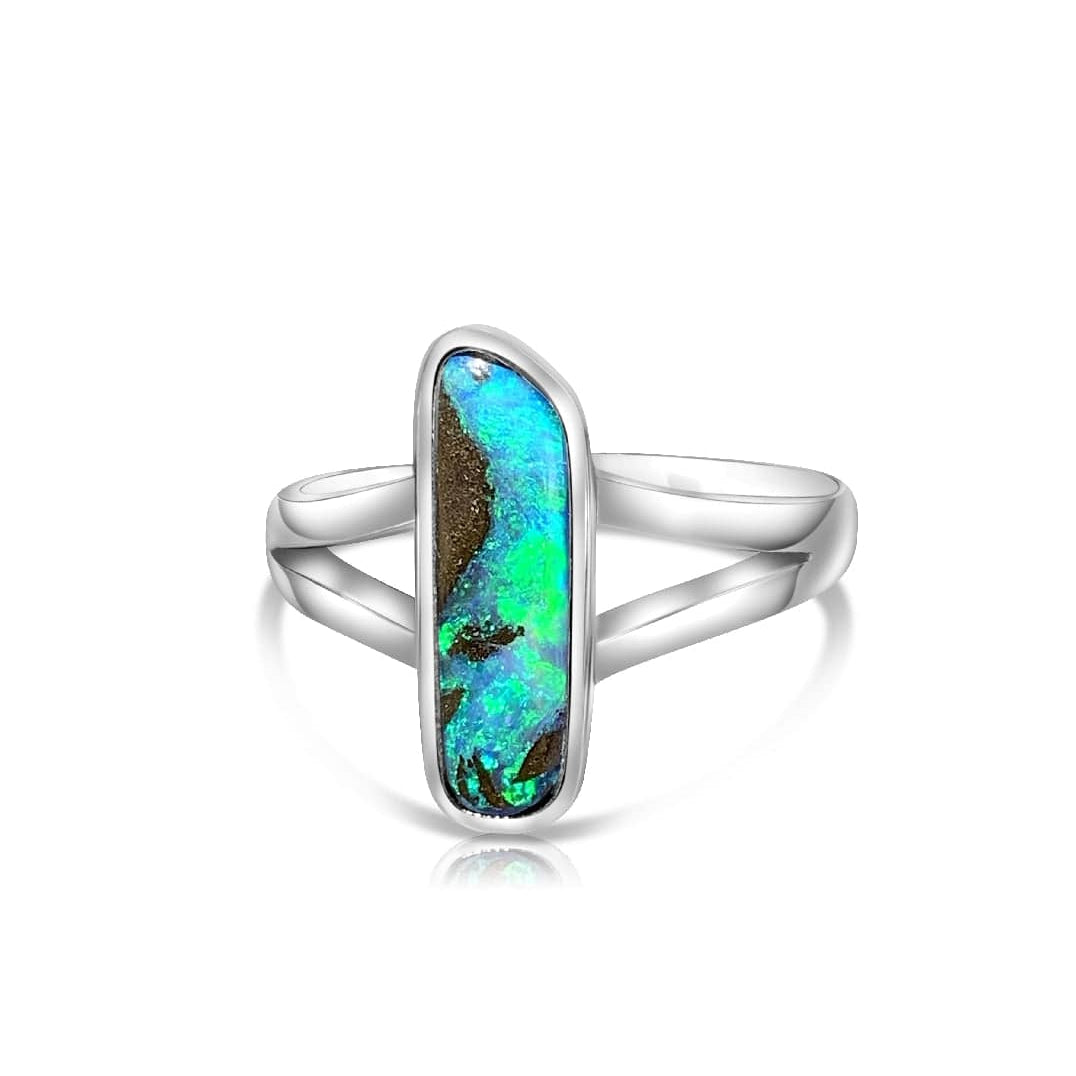 Sterling Silver Boulder Opal ring - Masterpiece Jewellery Opal & Gems Sydney Australia | Online Shop