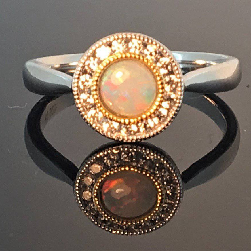 Sterling Silver Opal ring - Masterpiece Jewellery Opal & Gems Sydney Australia | Online Shop