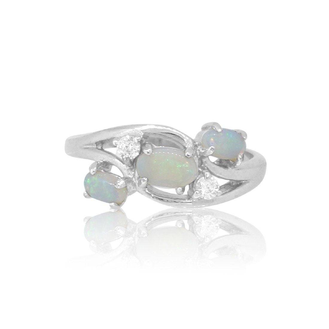 Sterling Silver White Opal ring - Masterpiece Jewellery Opal & Gems Sydney Australia | Online Shop