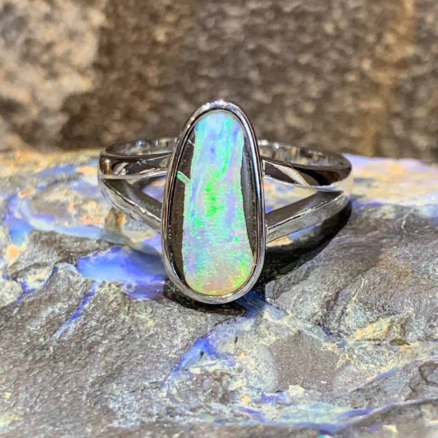 Sterling Silver Boulder Opal ring - Masterpiece Jewellery Opal & Gems Sydney Australia | Online Shop
