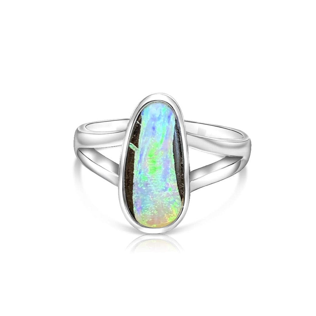 Sterling Silver Boulder Opal ring - Masterpiece Jewellery Opal & Gems Sydney Australia | Online Shop