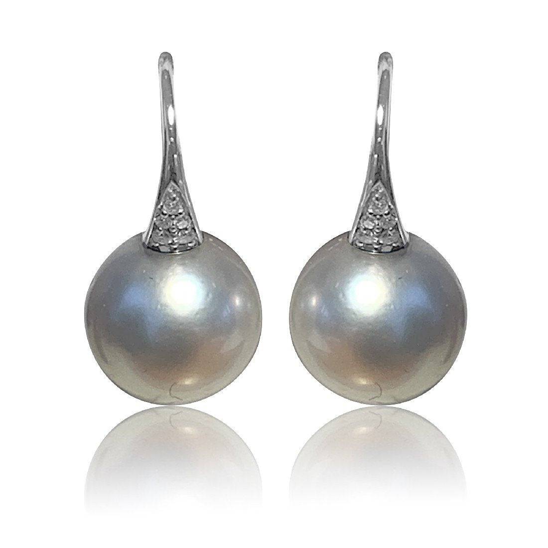 18kt White Gold South Sea 10mm earrings - Masterpiece Jewellery Opal & Gems Sydney Australia | Online Shop