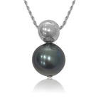 Sterling Silver Black Pearl 14mm pendant - Masterpiece Jewellery Opal & Gems Sydney Australia | Online Shop