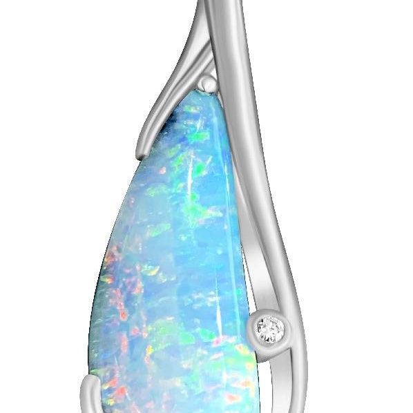 18kt White Gold Boulder Opal pendant - Masterpiece Jewellery Opal & Gems Sydney Australia | Online Shop