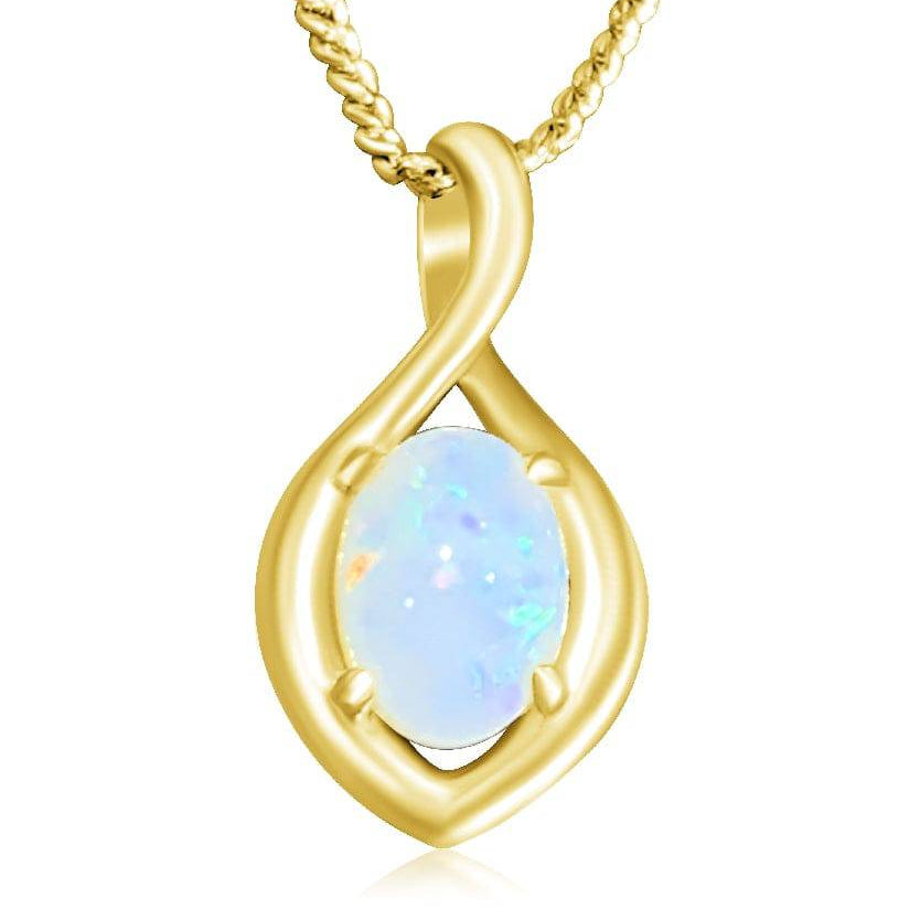 Gold plated Sterling Silver Light Opal pendant - Masterpiece Jewellery Opal & Gems Sydney Australia | Online Shop