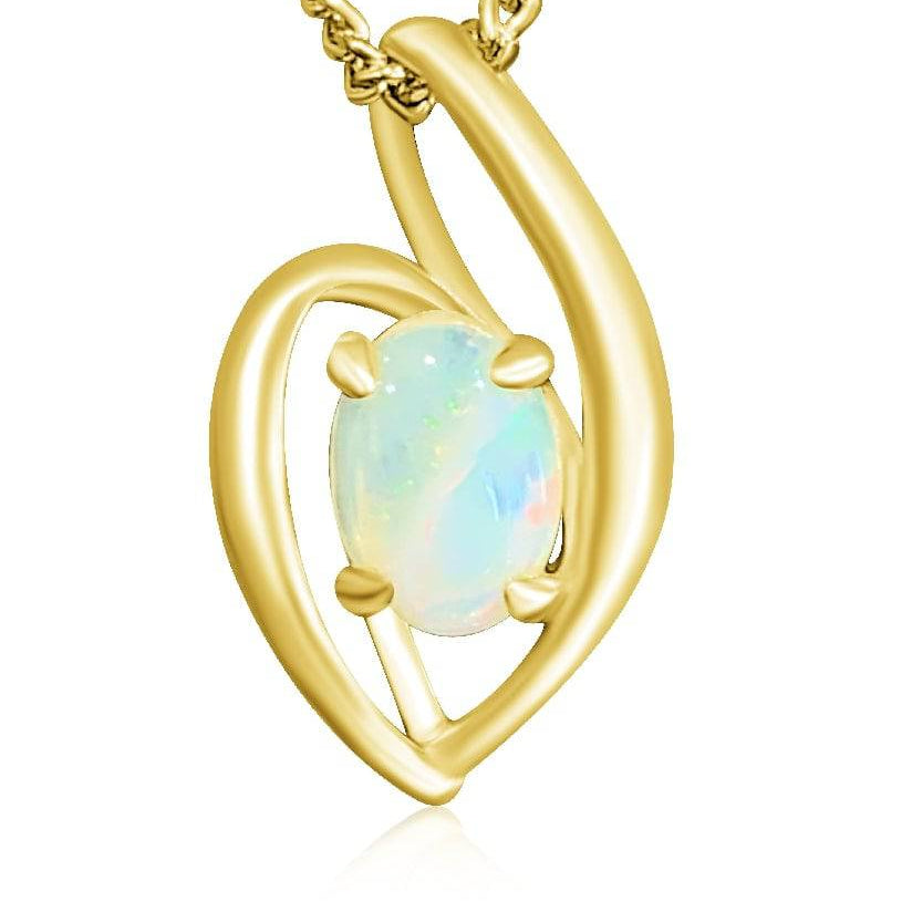 Gold Plated Sterling Silver White Opal pendant - Masterpiece Jewellery Opal & Gems Sydney Australia | Online Shop
