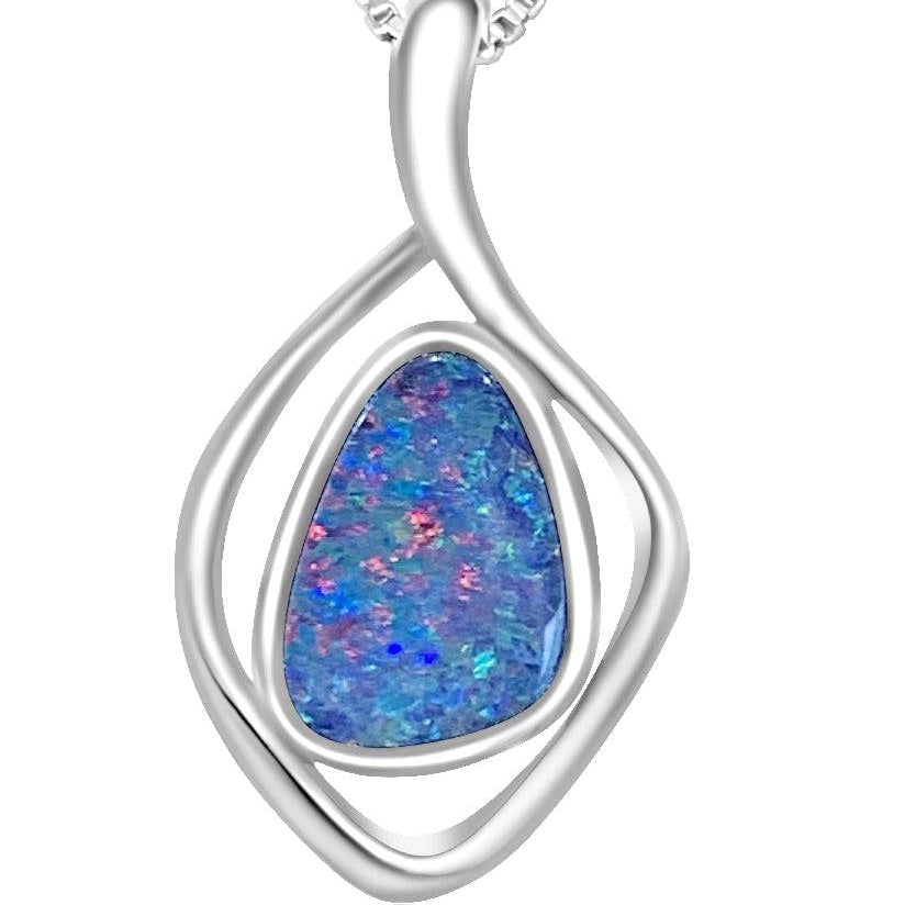 Sterling Silver Opal pendant 17 - Masterpiece Jewellery Opal & Gems Sydney Australia | Online Shop