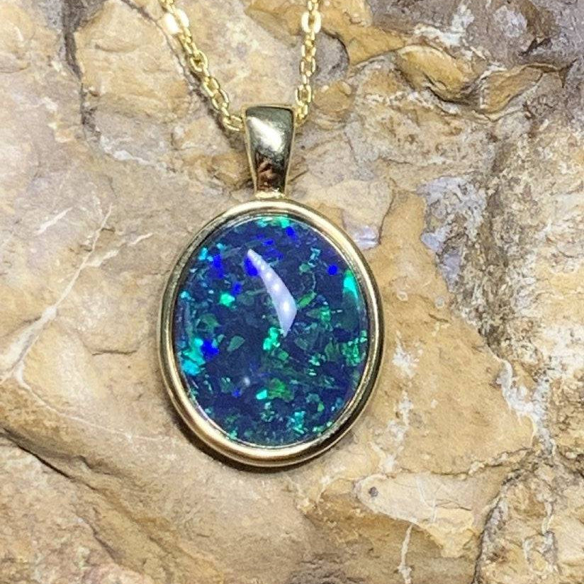 OPAL TRIPLET 12X10MM PENDANT - Masterpiece Jewellery Opal & Gems Sydney Australia | Online Shop