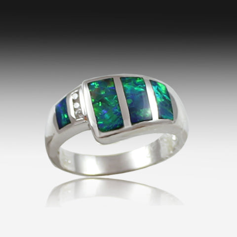 Womens Opal Diamond Ring Gold 6577 | Opal Jewelry Australia