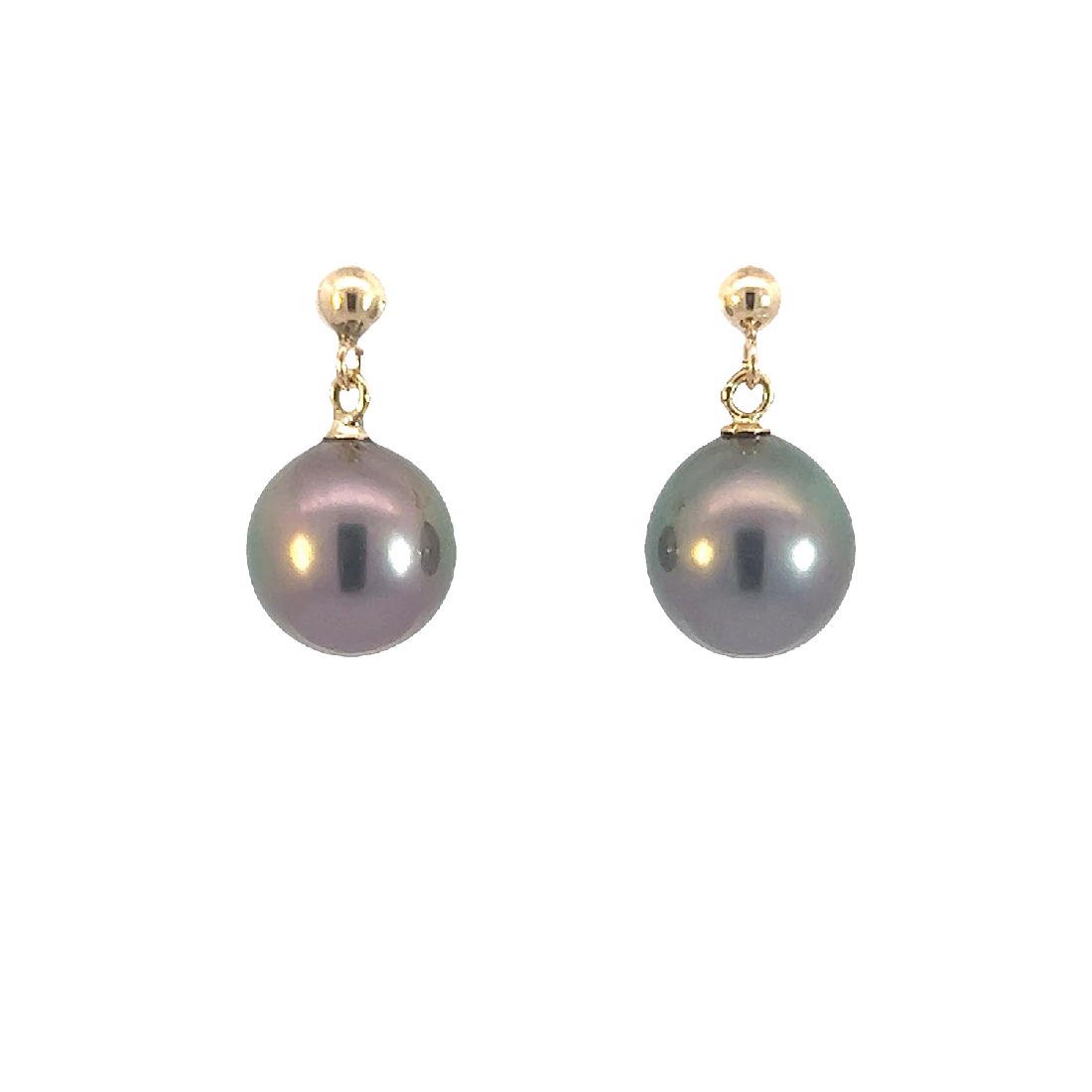18kt Yellow Gold drop Black Pearl earrings - Masterpiece Jewellery Opal & Gems Sydney Australia | Online Shop