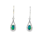 Sterling Silver 0.27ct Opal doublet dangling earrings