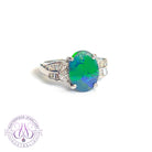 PLATINUM BLACK OPAL 2.49ct AND DIAMOND RING