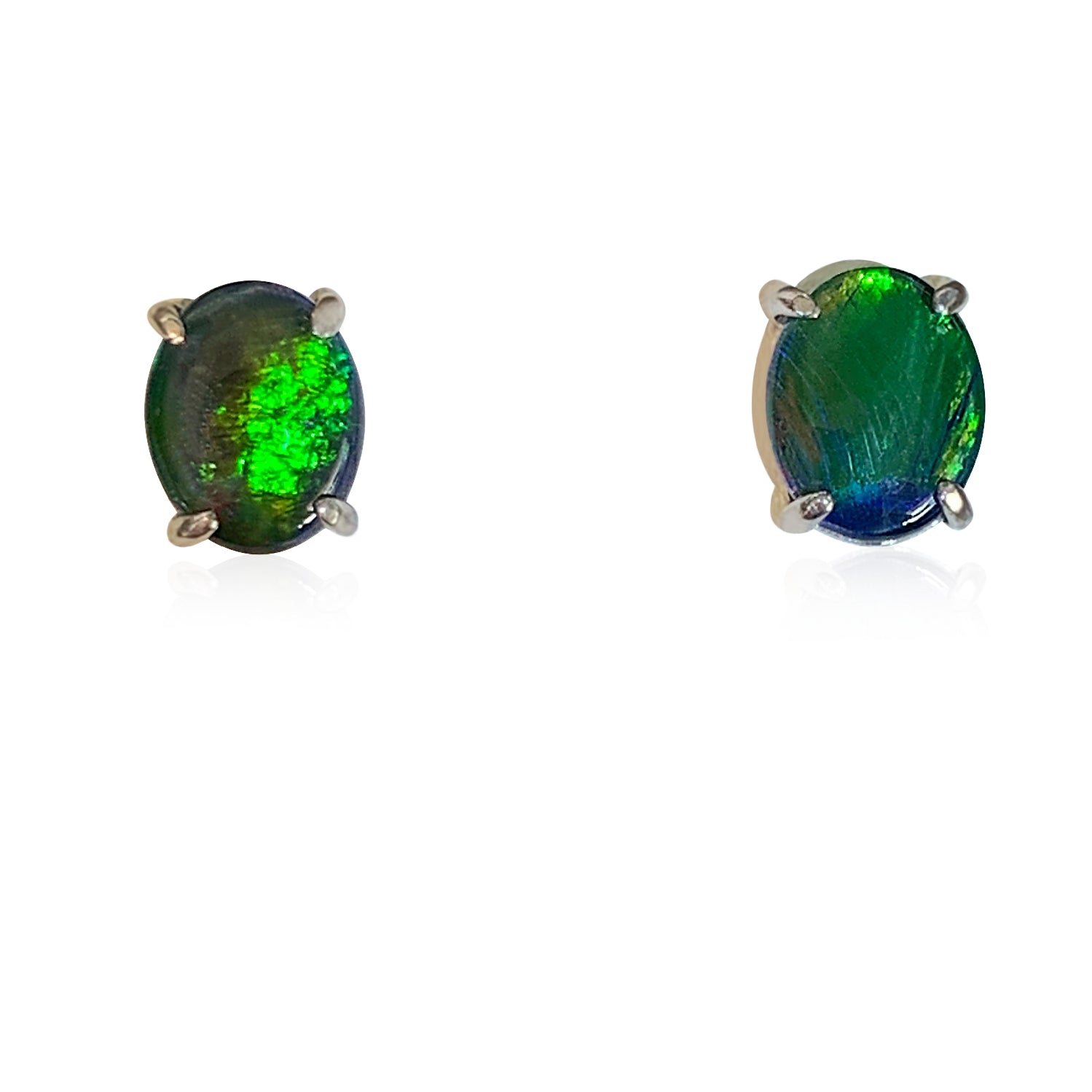 Sterling Silver Opal triplet 10x8mm studs - Masterpiece Jewellery Opal & Gems Sydney Australia | Online Shop
