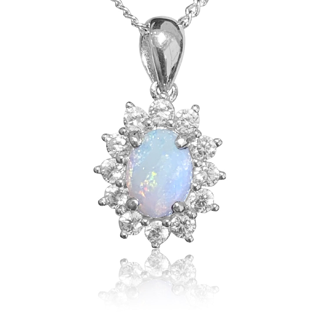Sterling Silver Opal cluster pendant - Masterpiece Jewellery Opal & Gems Sydney Australia | Online Shop
