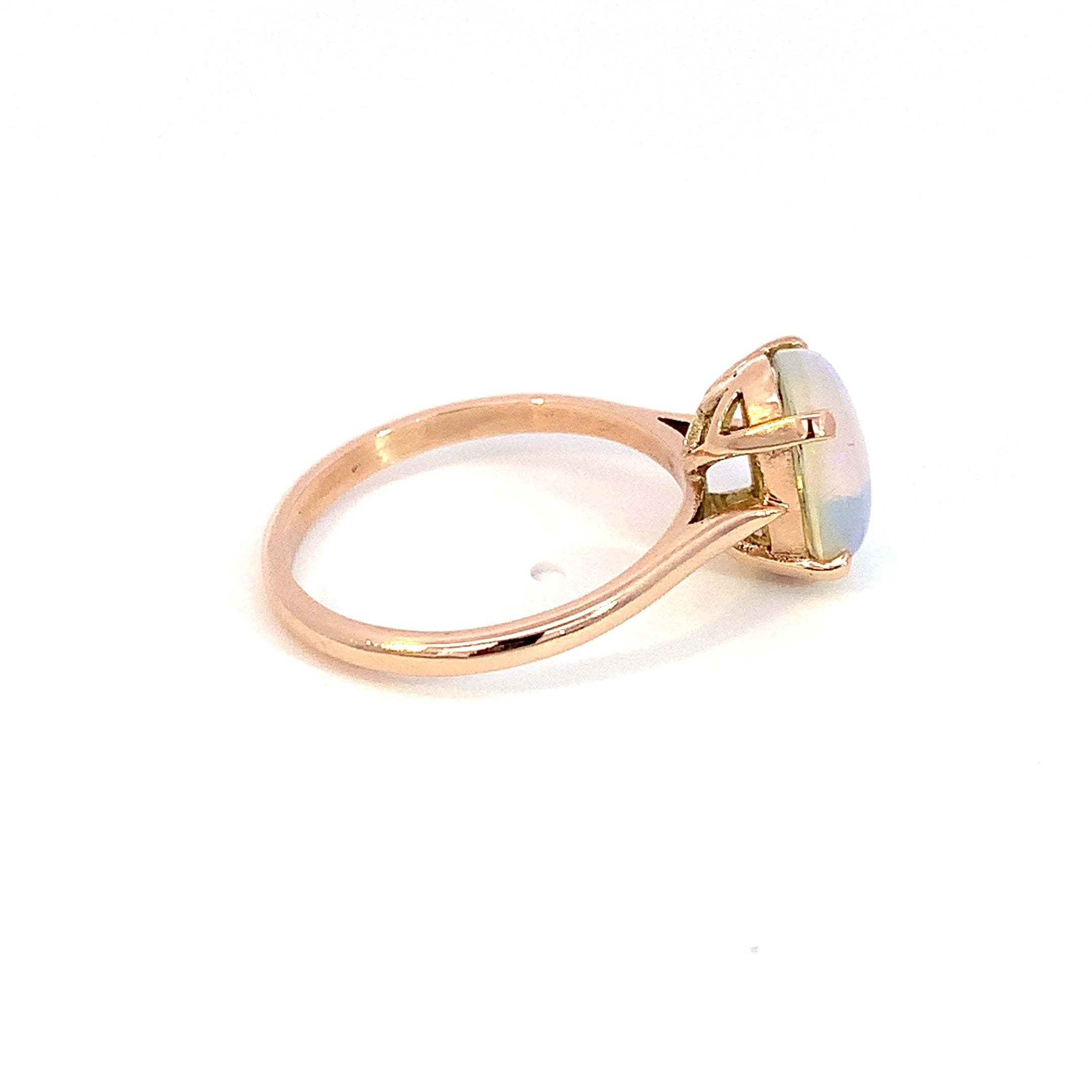 9kt Rose Gold Light Opal 1.64ct solitaire ring - Masterpiece Jewellery Opal & Gems Sydney Australia | Online Shop