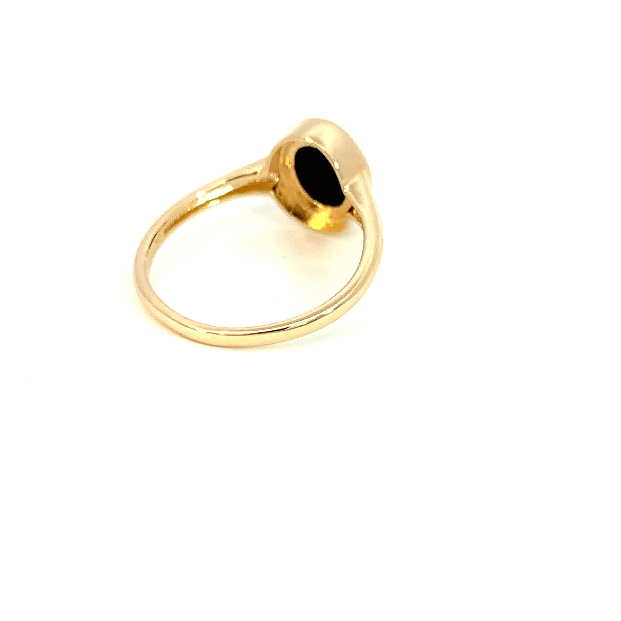 9kt Yellow Gold solitaire 9x7mm Opal triplet ring - Masterpiece Jewellery Opal & Gems Sydney Australia | Online Shop