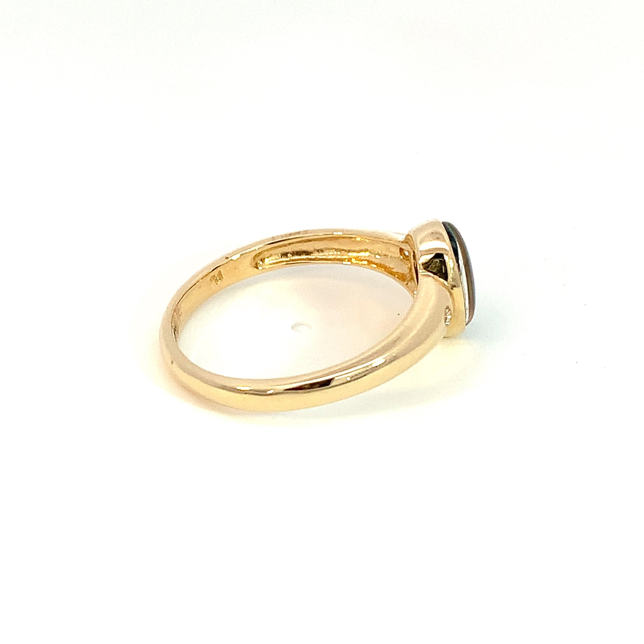 one 9kt Yellow Gold 8x6mm Opal triplet and diamond ring - Masterpiece Jewellery Opal & Gems Sydney Australia | Online Shop