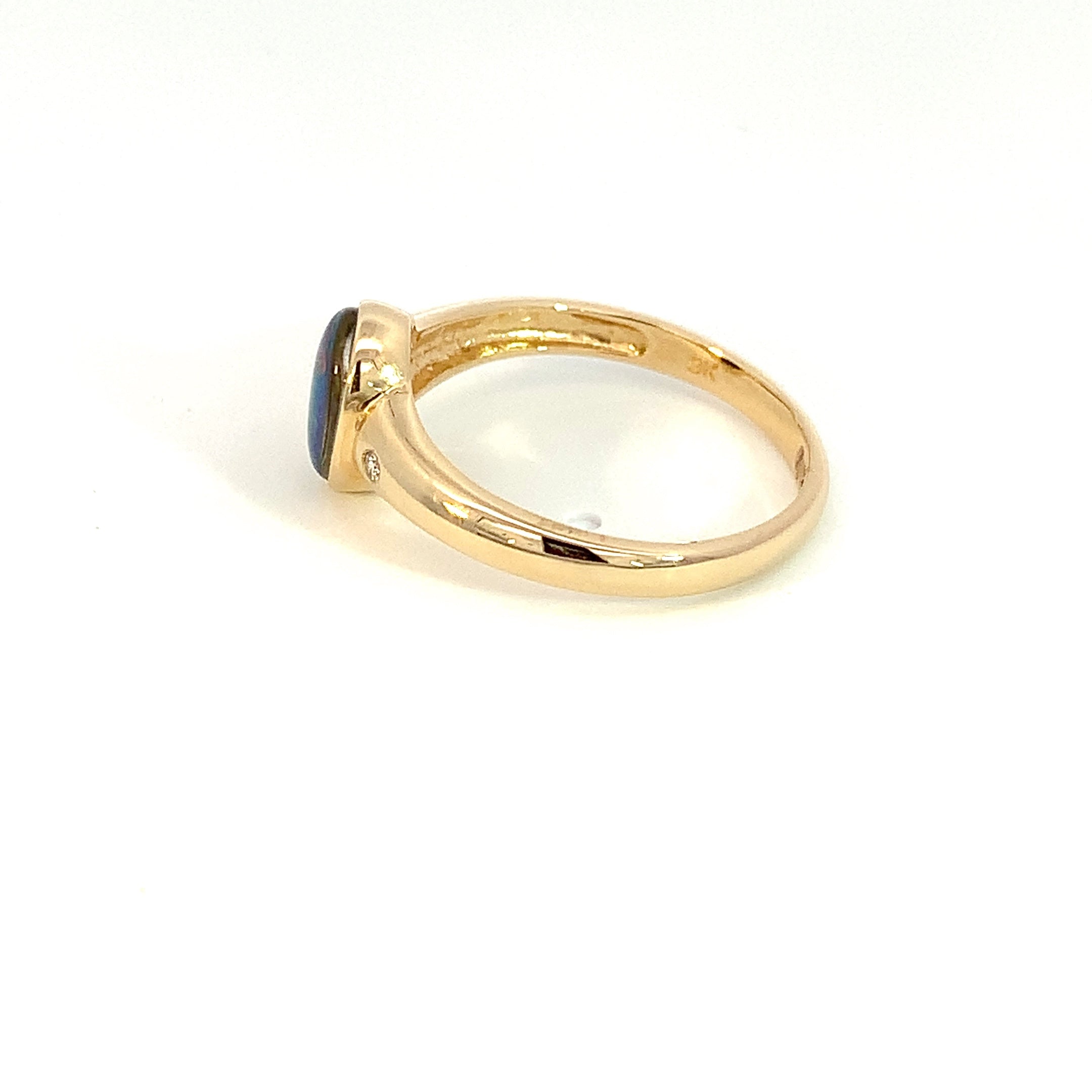 one 9kt Yellow Gold 8x6mm Opal triplet and diamond ring - Masterpiece Jewellery Opal & Gems Sydney Australia | Online Shop