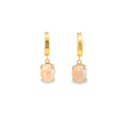 14kt Yellow Gold drop Huggie earrings with Red Dark Opal 2.8ct - Masterpiece Jewellery Opal & Gems Sydney Australia | Online Shop