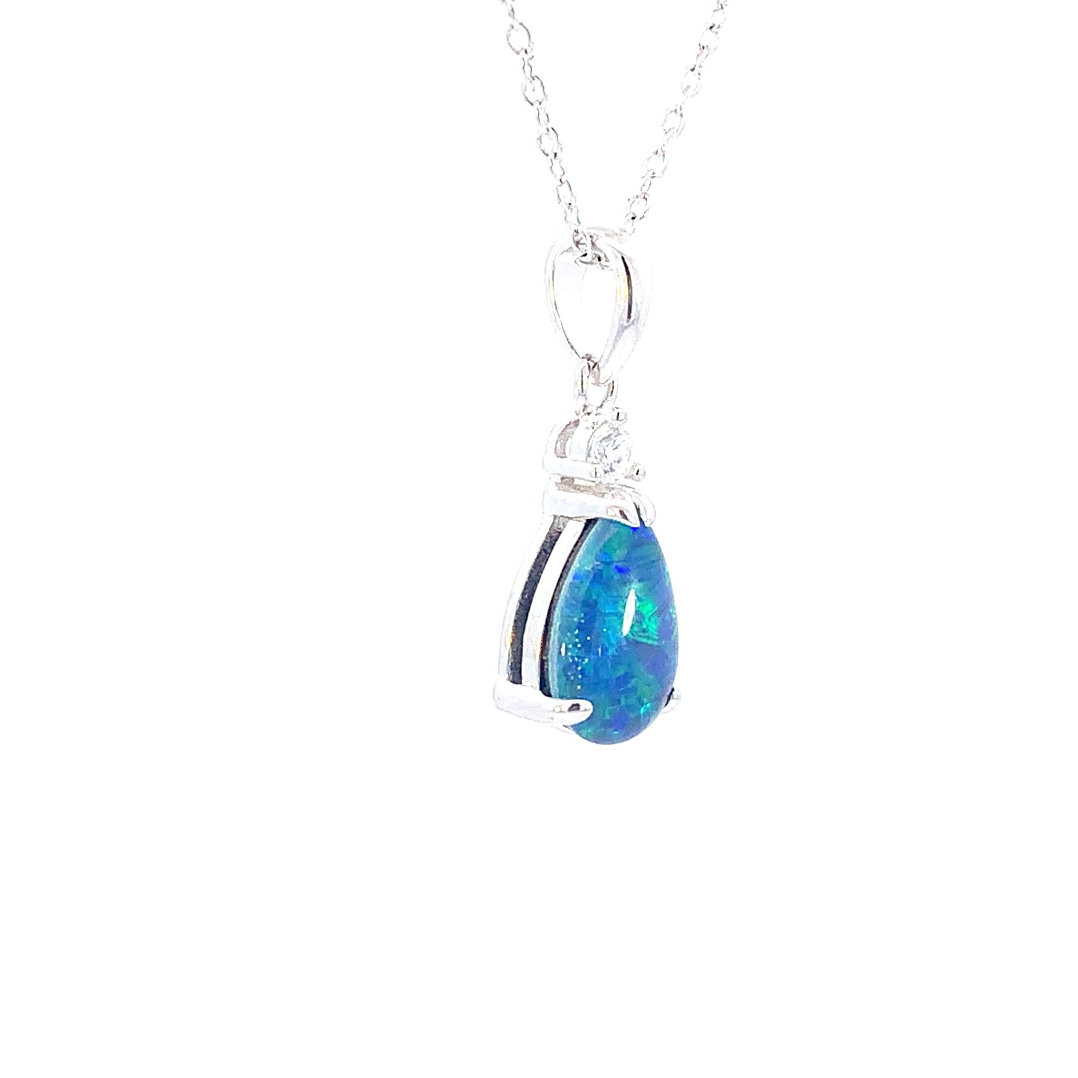 Sterling Silver pear shape 10x7mm Opal triplet pendant - Masterpiece Jewellery Opal & Gems Sydney Australia | Online Shop