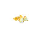 Gold plated silver 5mm heart shape White Opal studs - Masterpiece Jewellery Opal & Gems Sydney Australia | Online Shop