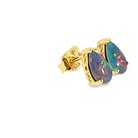 Gold plated 8x5mm pear shape Opal triplet studs - Masterpiece Jewellery Opal & Gems Sydney Australia | Online Shop