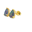 Gold plated 8x5mm pear shape Opal triplet studs - Masterpiece Jewellery Opal & Gems Sydney Australia | Online Shop