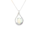 Sterling Silver 8x6mm White Opal Tear drop design pendant - Masterpiece Jewellery Opal & Gems Sydney Australia | Online Shop
