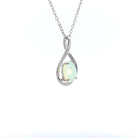 Sterling Silver 8x6mm White Opal Tear drop design pendant - Masterpiece Jewellery Opal & Gems Sydney Australia | Online Shop