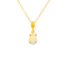 Gold Plated Sterling Silver 8x6mm White Opal solitaire pendant - Masterpiece Jewellery Opal & Gems Sydney Australia | Online Shop